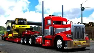 Feel The Weight! Epic Komatsu D65PXi Haul with Peterbilt 389 & Roger Lowboy - ATS Immersion