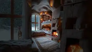 Cozy Winter Ambience for Reading with a Fireplace, Snowfall and Blizzard Sounds #shorts