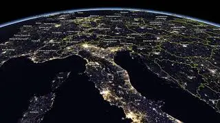Earth at Night Map Animation Complete with Open Street Map Labels