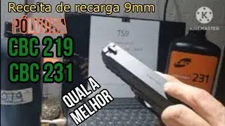 Recarga de 9mm com pólvora  CBC  231 x 219
