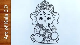 Lord Ganesha drawing | Bal ganesha drawing | Art of Kala