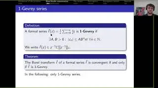 Pierre Clavier: Borel-Ecalle resummation for a Quantum Field Theory