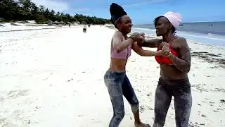 Beach wrestling/Tough beautiful girls superb match/ Tashah vs Felisters ..@angelafelisters .