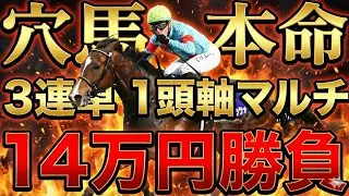 【覚悟の14万円】阪神競馬、土日全レース勝負、本命は穴馬！3連単1頭軸マルチ相手5頭で一撃を狙う 【競馬馬券勝負】