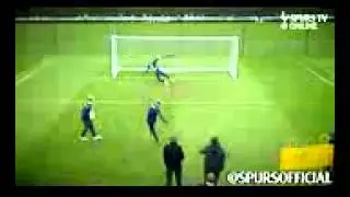 Tottenham Hotspur's Gareth Bale makes INCREDIBLE save!   Includes hilarious commentator sound