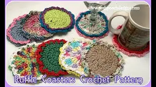 Friday Fun Day - Learn To Crochet The Ruffle Coasters Crochet Pattern #crochet #crochetvideo