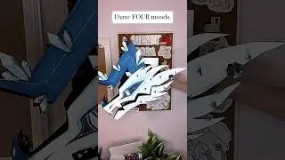 I Have Four Moods (IB: ​⁠@that.lil.dragon.puppet) #paperart #papercrafts #shorts #trending #viral