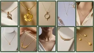 latest simple & beautiful gold necklace designs | cute small gold pendant collection | gold neckl