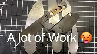 Lots of Knives in Progress.  Stock Removal Knife Making