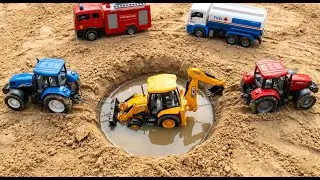 Mud Madness on the Farm! JCB 5CX Saves the Day | Tractor Cartoon Adventure