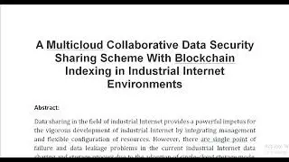 A Multicloud Collaborative Data Security Sharing Scheme With Blockchain Indexing in Industrial Inter