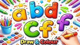Drawing & Coloring Small a to z Letters 🔤🎨 | Alphabet Coloring for Kids