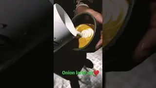 Trying onion latte art part-3#coffee#shorts #barista#coffeelover #latteart #fyp#onion #baristalife