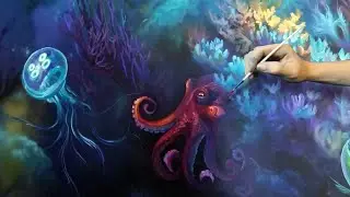 How to paint an Octopus - Ocean Mural