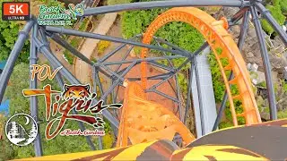 Tigris Front Row On Ride POV 5K 60 FPS | Premier Rides Multi-Launch Coaster | Busch Gardens Tampa