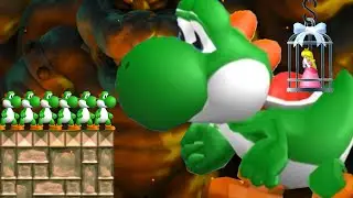 What if Multiple Yoshi fight Evil Yoshi in the Final Level in NSMBW