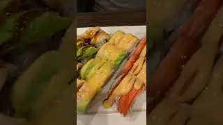 Rocking, Hawaiian, tiger, shrimp tempura rolls, toasted eel and masago🍣 #shorts #sushi #fish #food