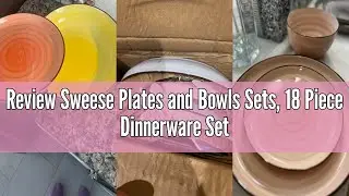 Review Sweese Plates and Bowls Sets, 18 Piece Dinnerware Set Porcelain Round Dinner Set for 6, Scrat