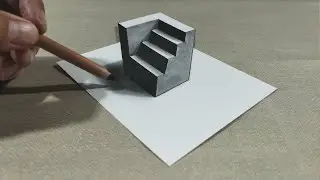 Desenhos 3D 🔥 Escada 3D, Ilus&atilde;o de &oacute;tica 3D como desenhar