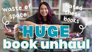 RUTHLESSLY getting rid of over 100 books📚HUGE book unhaul