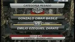Triunfo de Gonzalo 'Pat&oacute;n' Basile vs. Emilio 'Chiquito' Z&aacute;rate