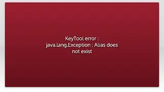 KeyTool error : java.lang.Exception : Alias does not exist