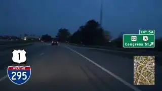 I-295 Southbound at Dusk Thru Portland, Maine