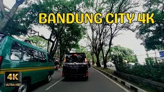 Downtown Morning Traffic in March 2023, Driving Around Bandung City 4K
