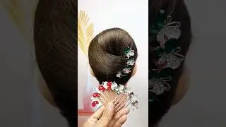 Easy pearl comb pin hairstyle #viral #hairaccessories #hairstyle