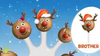 The Finger Family Reindeer Cake Pop Family Nursery Rhyme   Christmas Finger Family Songs