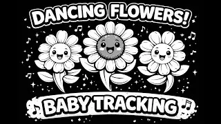 Dancing Flowers 🌼 High Contrast Baby Visual Tracking (Black & White)