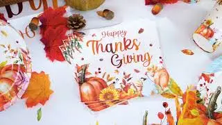 Fall Thanksgiving Party Supplies Kit - Pumpkin Harvest-Themed Disposable