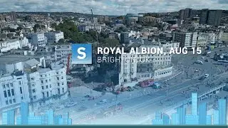 Brighton: Royal Albion Hotel Being Demolished, Aerial 4K Drone View