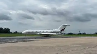 NetJets Bombardier Global Express (N162QS) Takeoff from Chester County Airport
