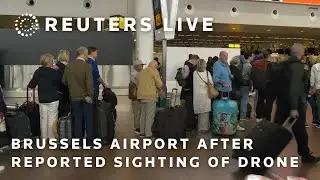LIVE: Brussels Airport after reported sighting of drone