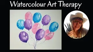 Art Therapy How To Paint Balloons With Watercolor Paints! (Real-Time Art Lesson!)