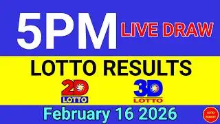 Lotto Result Today 5pm Draw February 16, 2026 Swertres Ez2 PCSO Live Result