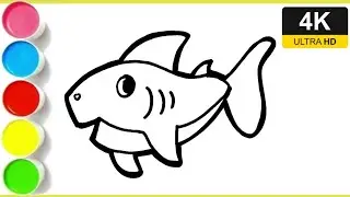 Shark Drawing and Coloring |Coloring andPainting for Kids & Toddlers | How to Drawand Painting