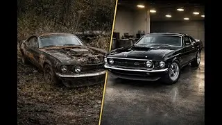 ASMR Car Restoration Full Rebuild Of Black Ford Mustang Boss Abandoned To Like New 