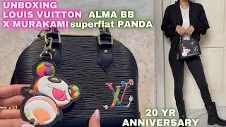 🐼 Louis Vuitton Murakami Black Alma BB | Superflat Flowers + Panda Charm Review