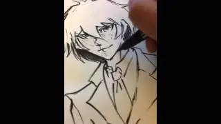 Time lapse inktober - Mokuba Kaiba (Older Darkside of Dimensions ver.)
