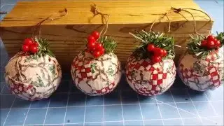 Tricia's Creations: Fabric Mosaic Christmas Ornaments