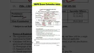 IBPS Exam Calendar 2022 | PO | SO | Clerk #ibps #ibpsexams #ibpsexam2022 #shorts #shortvideo