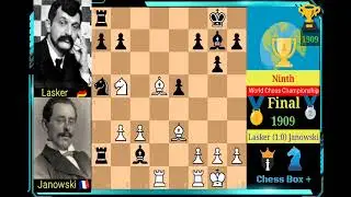 Emanuel Lasker vs David Janowski | Ninth World Chess Championship 1909 🏆 🌐🥇