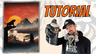 How to Paint a Tiger Sunset - Spray Paint Art Tutorial by TomWellyWells