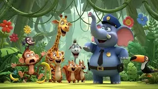 Jungle Police vs Cheeky Monkey Song for Kids | Fun Animal Adventure, Baby Songs & Kids Music 🐵