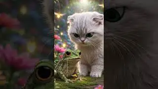 Angry Cat vs Cute Frog 😾🐸 | Emotional Shorts #cat #funny
