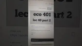 eco 401 lectures 40,#finaltm,#vu