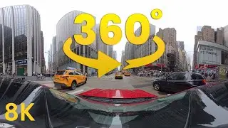 360&deg; VR Drive Up 6th Avenue &ndash; Midtown Manhattan on a Cloudy NYC Day (8K)