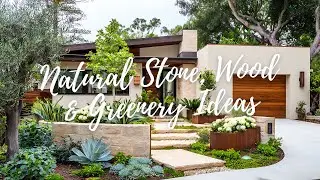 Modern Homes with Rustic Mediterranean Gardens | Natural Stone, Wood & Greenery Ideas